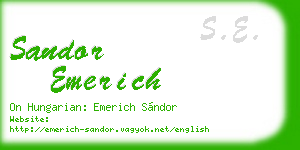 sandor emerich business card